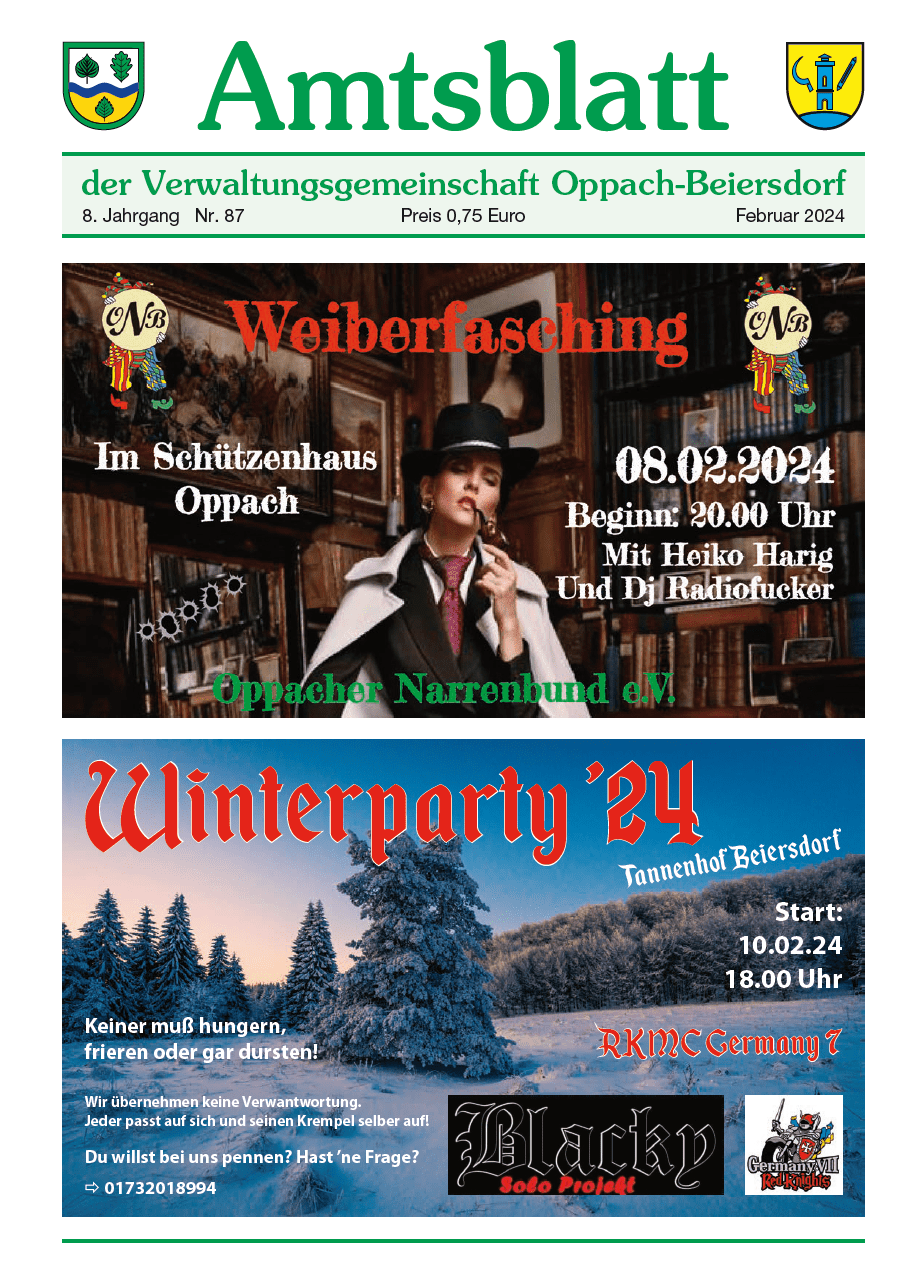 Amtsblatt online Gemeinde Oppach