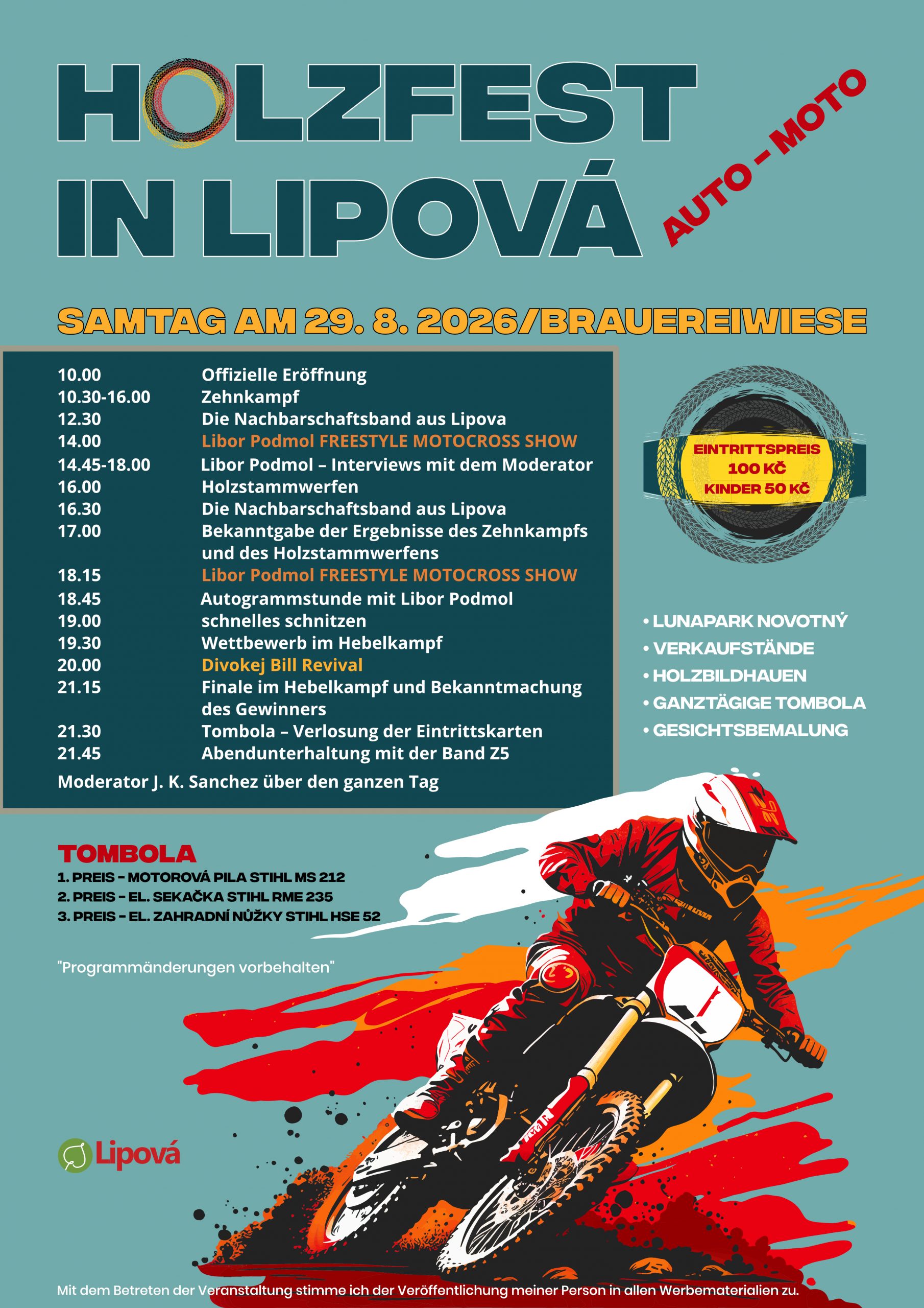 Headerbild zur Seite: Holzfest in Lipová am 29.08.2026